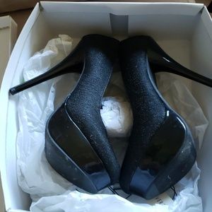 Black Sparkly Platform Heels